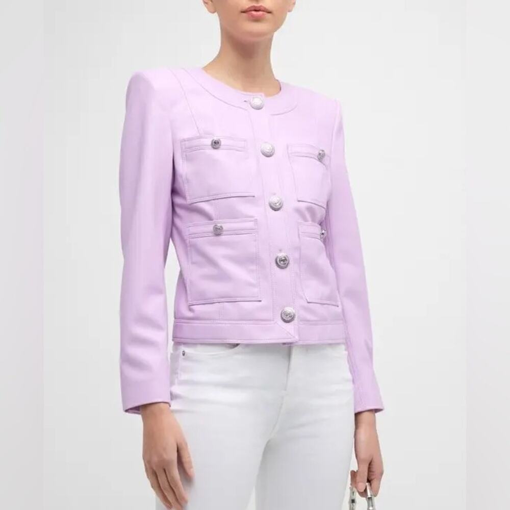 Veronica Beard Ozuna Faux Leather Jacket